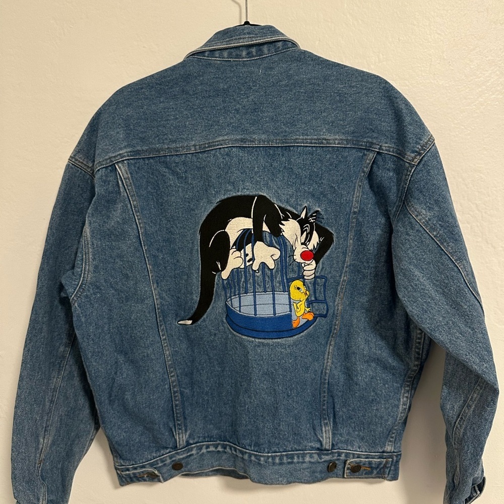 ACME Vintage 1995 Warner Bros Sylvester & Tweety Denim Jacket, Size Small